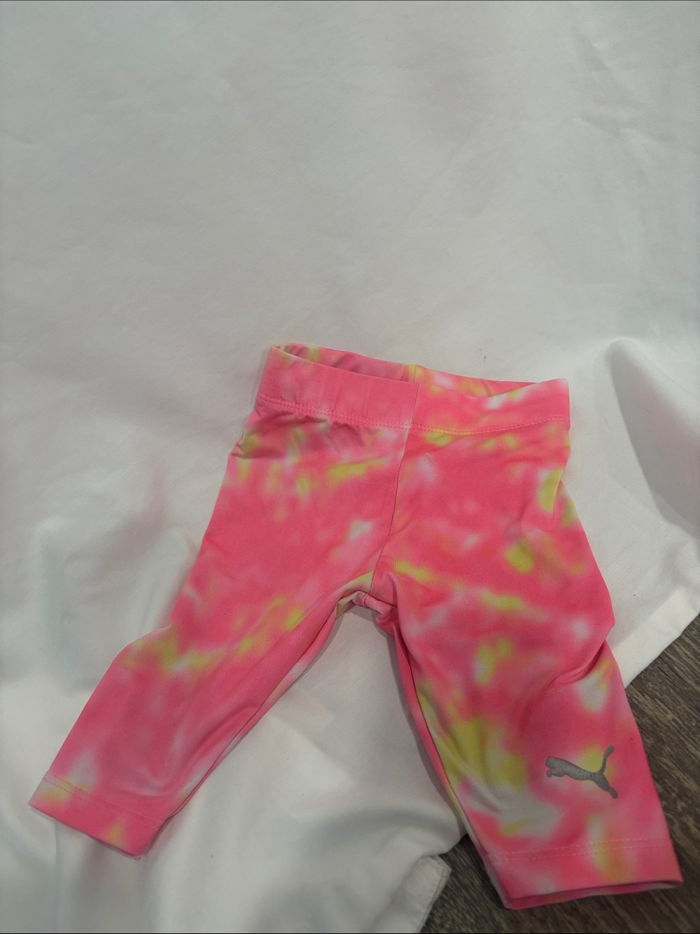 Puma Pink and Yellow Tie-Dye Capri Leggings